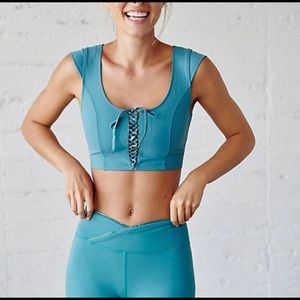 Free People High In The Sky Crop Dark Turquoise